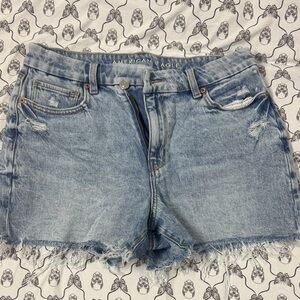 American Eagle Outfitters Light Blue Frayed Jean Shorts